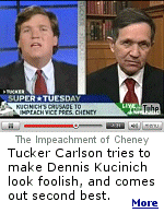 Dennis Kucinich proves unflappable as Tucker Carlson tries to spin the Cheney impeachment effort and fails.